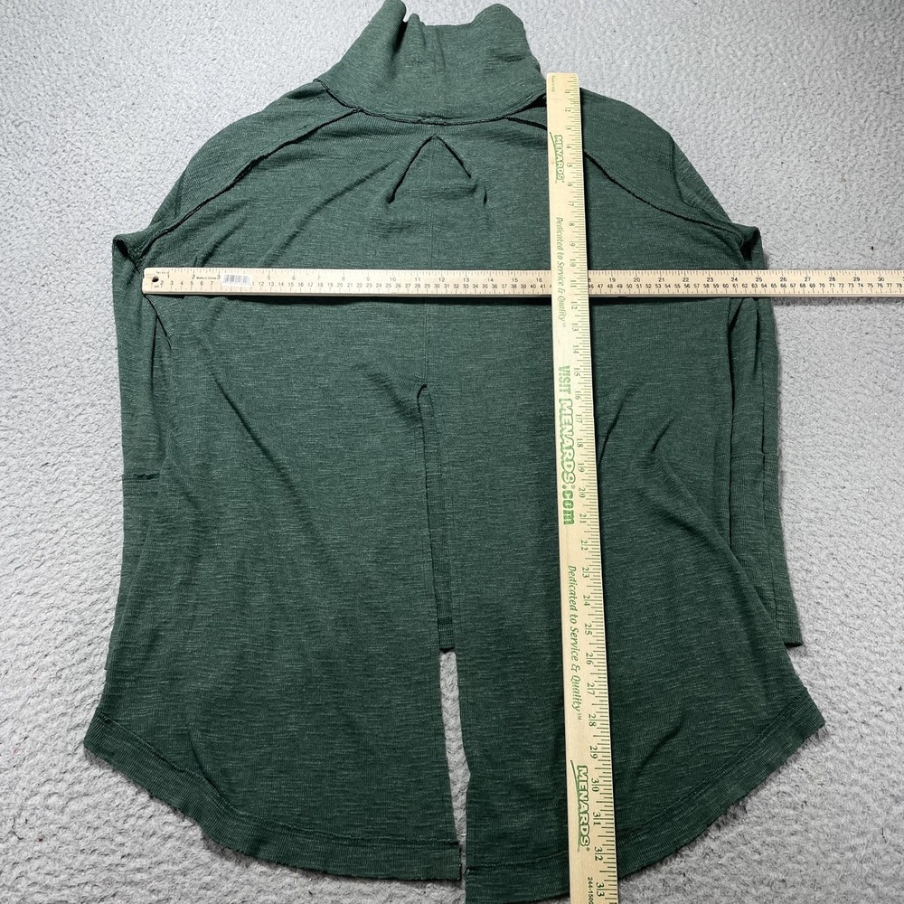 We The Free Shirt Womens XL Green Turtleneck Hi Low Slit Hem Tunic Knit - Picture 9 of 13